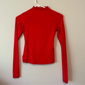 Skims cotton funnel neck top in red